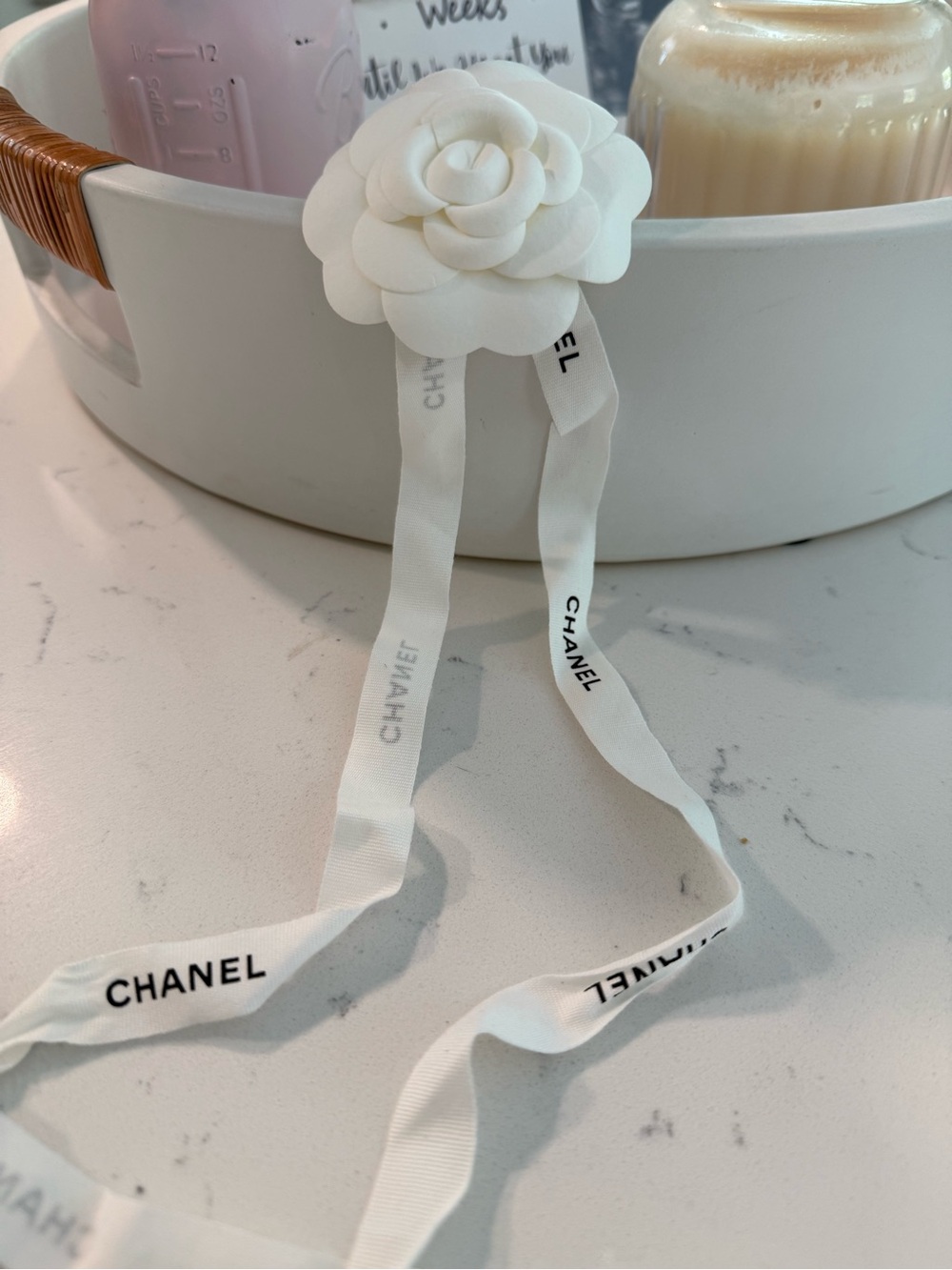 Chanel White Ribbon